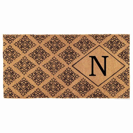 Monogram Door Mat, Black, Natural, 36 in W x 72 in L